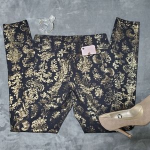 HUE women's skinny pants, s:M, color: Black/gold.